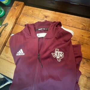 Adidas Burgundy Texas A&M Zip-Up Hoodie